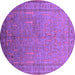 Round Oriental Purple Industrial Rug, urb2703pur