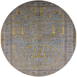 Round Machine Washable Industrial Modern Sand Brown Rug, wshurb2703