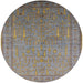 Round Machine Washable Industrial Modern Sand Brown Rug, wshurb2703