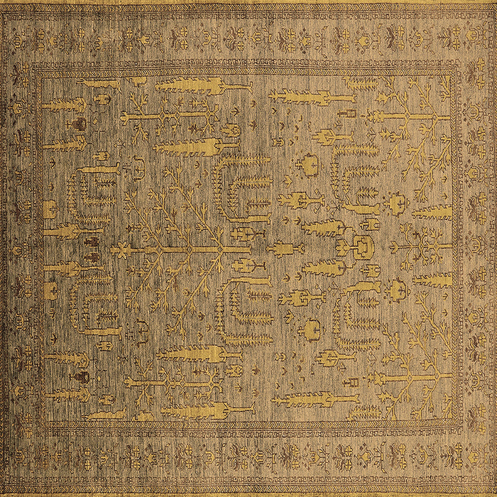 Square Machine Washable Oriental Brown Industrial Rug, wshurb2703brn