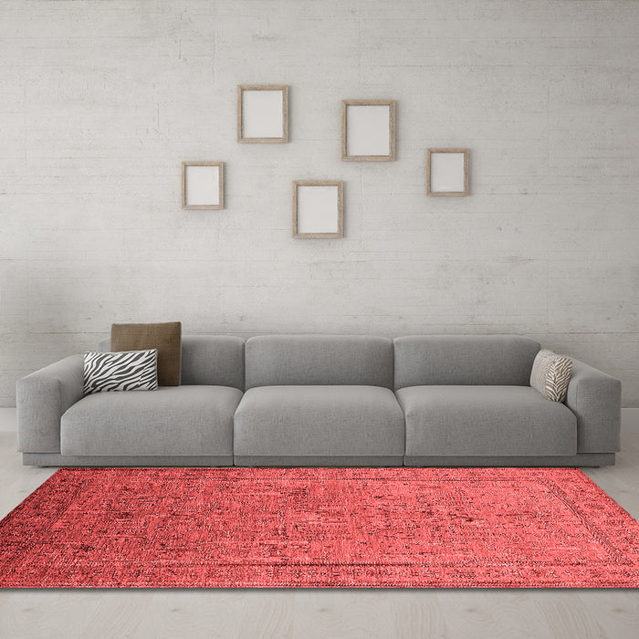 Industrial Red Washable Rugs