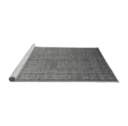 Sideview of Machine Washable Oriental Gray Industrial Rug, wshurb2703gry