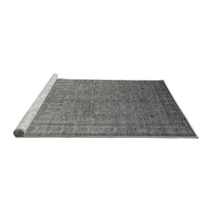 Sideview of Machine Washable Oriental Gray Industrial Rug, wshurb2703gry