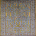 Square Mid-Century Modern Sand Brown Oriental Rug, urb2703