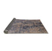 Sideview of Mid-Century Modern Carbon Gray Oriental Rug, urb2704