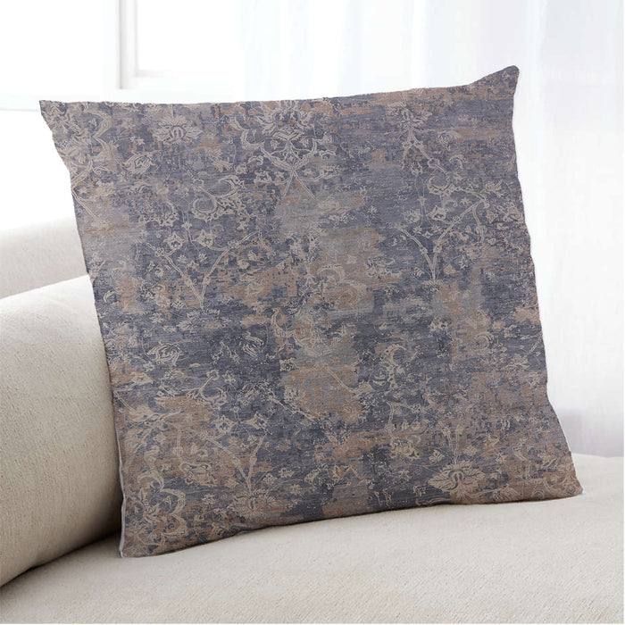 Lifestyle Image of Mid-Century Modern Urban Square Carbon Gray Throw Pillow, 18 inch by 18 inch, pwurb2704