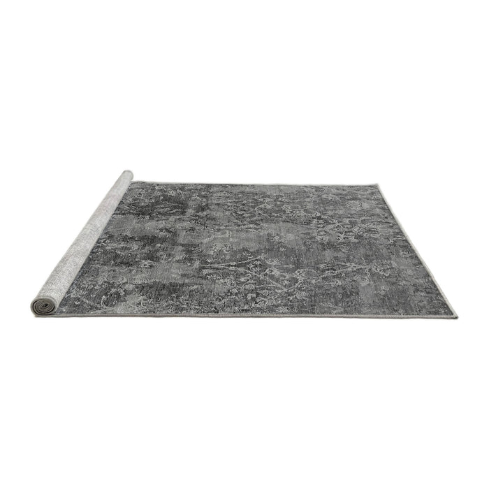 Sideview of Machine Washable Oriental Gray Industrial Rug, wshurb2704gry