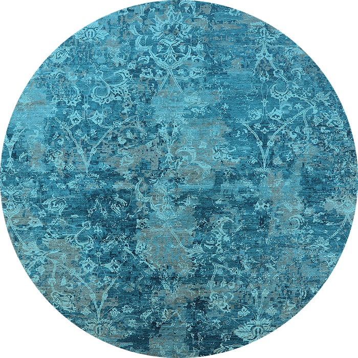 Round Oriental Light Blue Industrial Rug, urb2704lblu