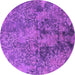 Round Oriental Purple Industrial Rug, urb2704pur