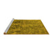 Sideview of Machine Washable Oriental Yellow Industrial Rug, wshurb2704yw