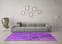 Machine Washable Oriental Purple Industrial Rug, wshurb2704pur