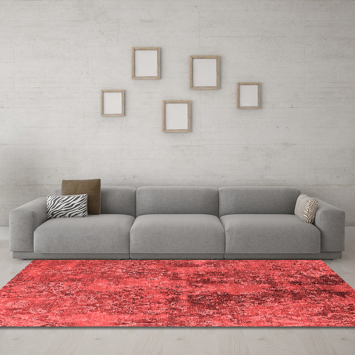 Industrial Red Washable Rugs