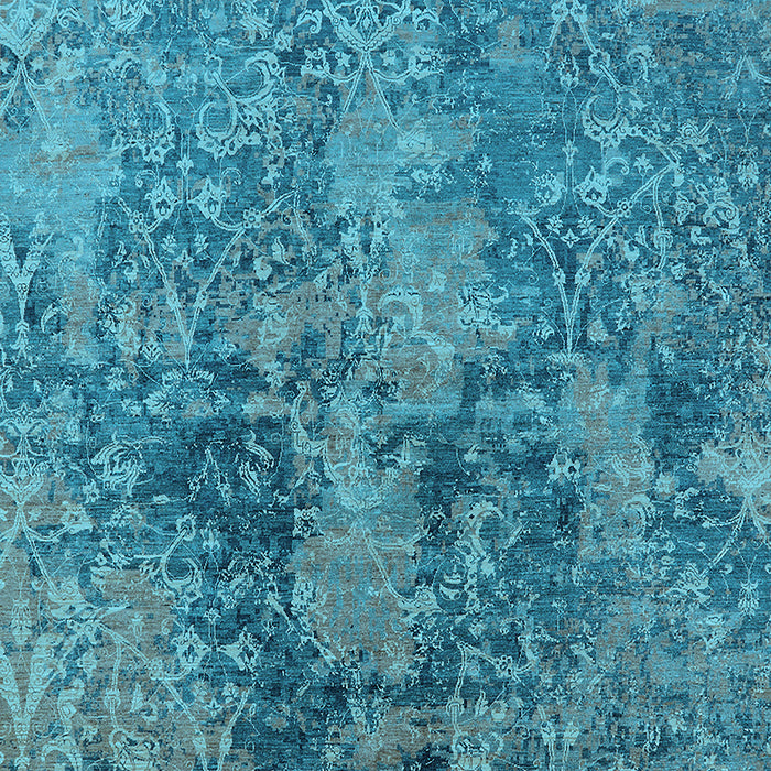 Machine Washable Oriental Light Blue Industrial Rug, wshurb2704lblu