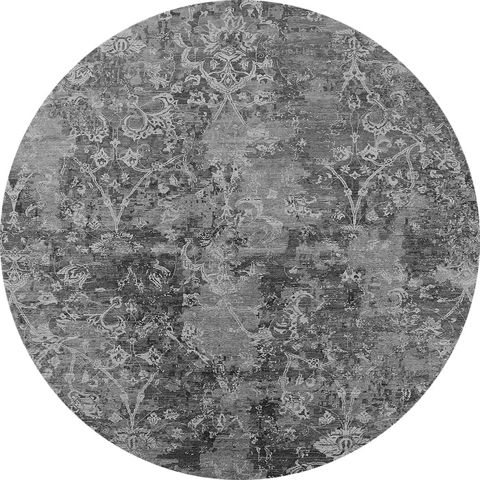 Round Oriental Gray Industrial Rug, urb2704gry