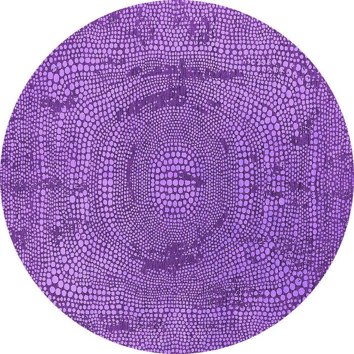 Round Oriental Purple Industrial Rug, urb2705pur