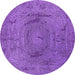 Round Oriental Purple Industrial Rug, urb2705pur