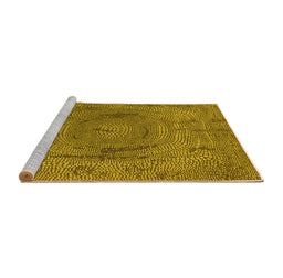 Sideview of Machine Washable Oriental Yellow Industrial Rug, wshurb2705yw