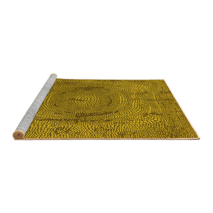Sideview of Machine Washable Oriental Yellow Industrial Rug, wshurb2705yw