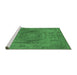 Sideview of Machine Washable Oriental Emerald Green Industrial Area Rugs, wshurb2705emgrn