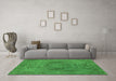 Machine Washable Oriental Green Industrial Area Rugs in a Living Room,, wshurb2705grn