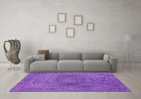 Machine Washable Oriental Purple Industrial Rug, wshurb2705pur