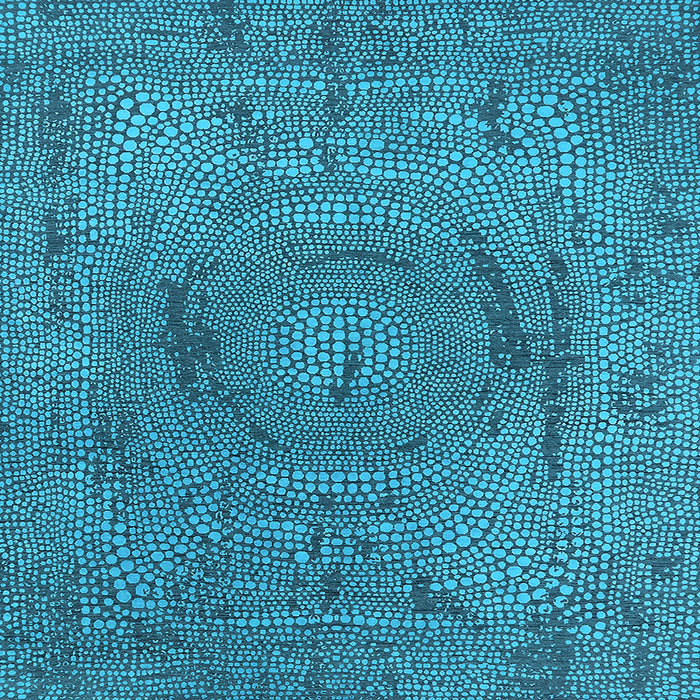 Square Machine Washable Oriental Light Blue Industrial Rug, wshurb2705lblu