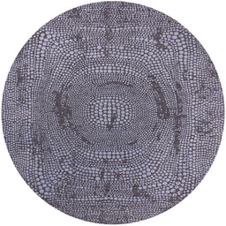 Round Machine Washable Industrial Modern Plum Purple Rug, wshurb2705