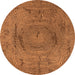 Round Oriental Orange Industrial Rug, urb2705org