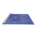 Sideview of Machine Washable Oriental Blue Industrial Rug, wshurb2705blu