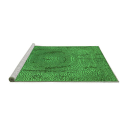 Sideview of Machine Washable Oriental Green Industrial Area Rugs, wshurb2705grn