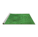 Sideview of Machine Washable Oriental Green Industrial Area Rugs, wshurb2705grn