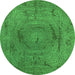 Round Oriental Green Industrial Rug, urb2705grn