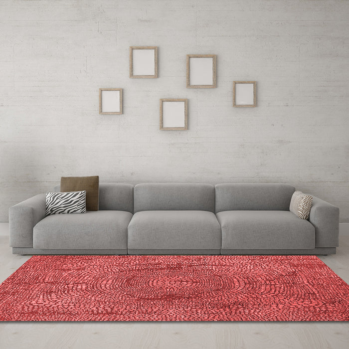 Industrial Red Washable Rugs