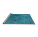 Sideview of Machine Washable Oriental Light Blue Industrial Rug, wshurb2705lblu