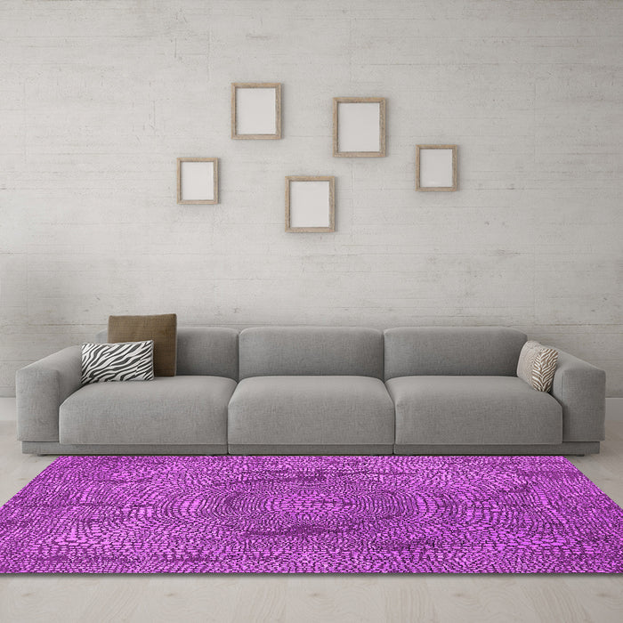 Machine Washable Oriental Pink Industrial Rug in a Living Room, wshurb2705pnk