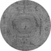 Round Oriental Gray Industrial Rug, urb2705gry