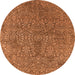 Round Oriental Orange Industrial Rug, urb2706org