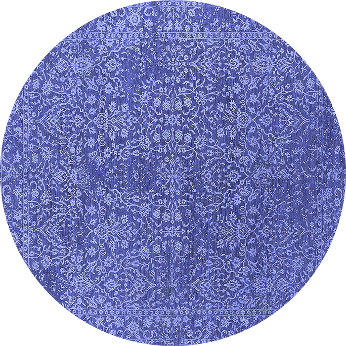 Round Oriental Blue Industrial Rug, urb2706blu