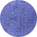 Round Oriental Blue Industrial Rug, urb2706blu