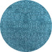 Round Oriental Light Blue Industrial Rug, urb2706lblu