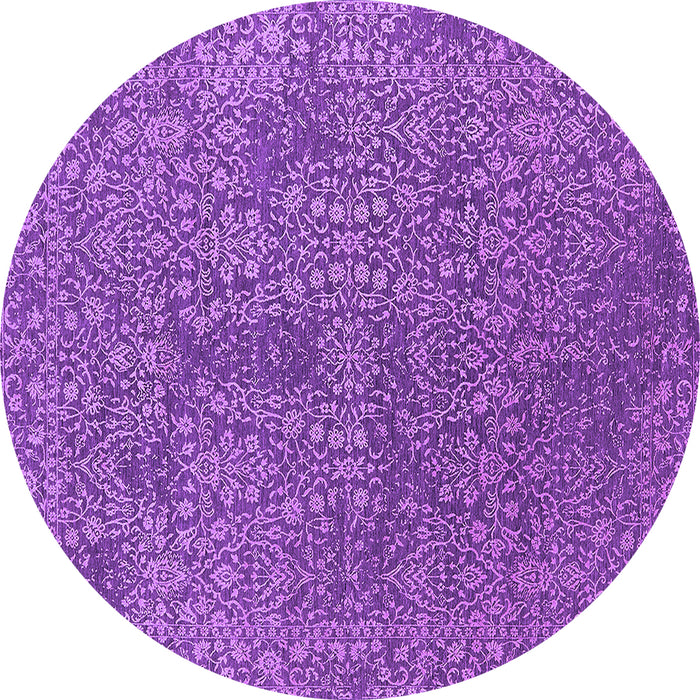 Round Machine Washable Oriental Purple Industrial Area Rugs, wshurb2706pur