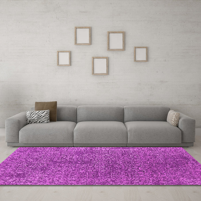 Machine Washable Oriental Pink Industrial Rug in a Living Room, wshurb2706pnk