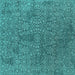 Square Oriental Turquoise Industrial Rug, urb2706turq