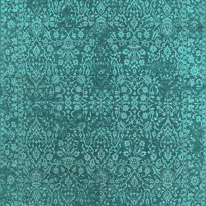 Machine Washable Oriental Turquoise Industrial Area Rugs, wshurb2706turq