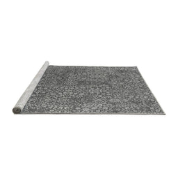 Sideview of Machine Washable Oriental Gray Industrial Rug, wshurb2706gry