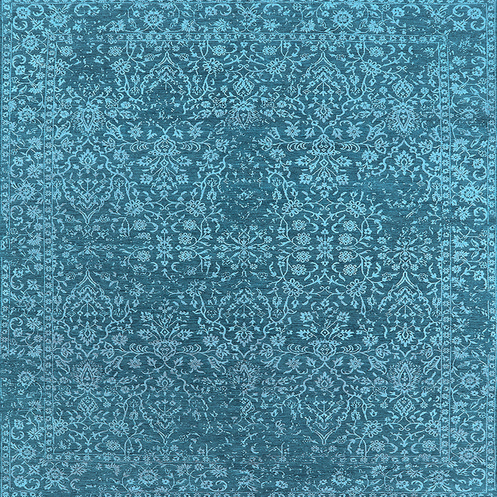 Square Oriental Light Blue Industrial Rug, urb2706lblu