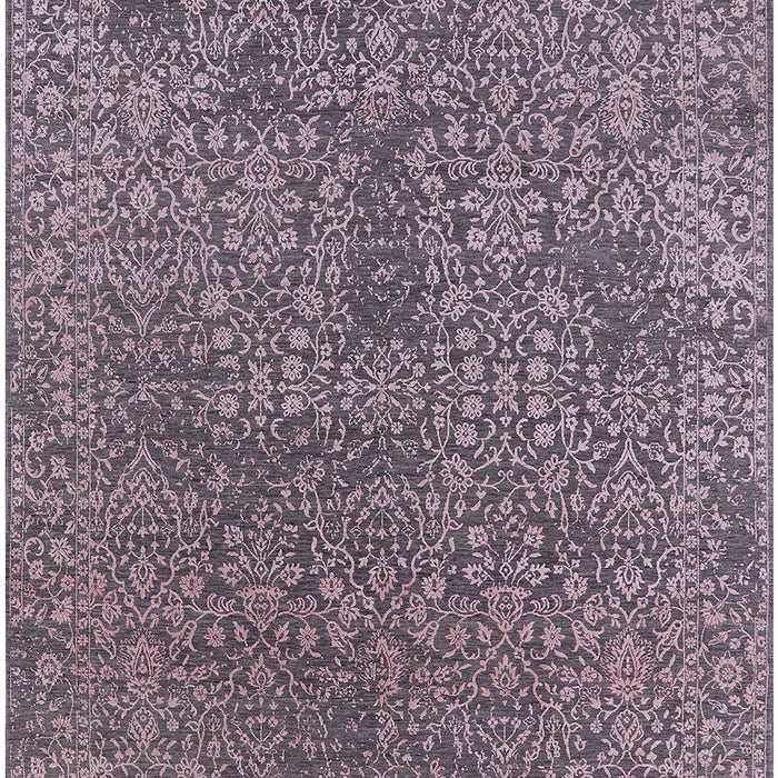 Mid-Century Modern Pastel Violet Purple Oriental Rug, urb2706