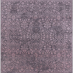 Square Machine Washable Industrial Modern Pastel Violet Purple Rug, wshurb2706