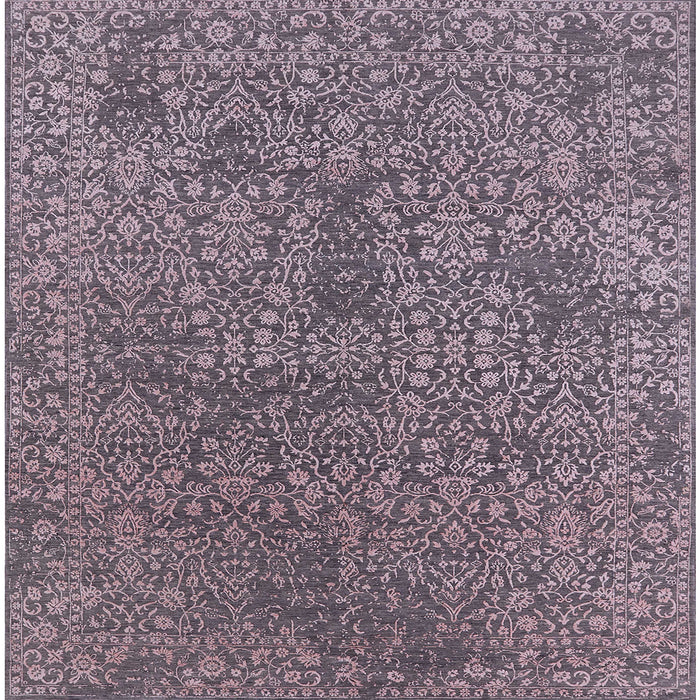 Square Machine Washable Industrial Modern Pastel Violet Purple Rug, wshurb2706