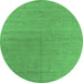 Round Oriental Emerald Green Industrial Rug, urb2707emgrn